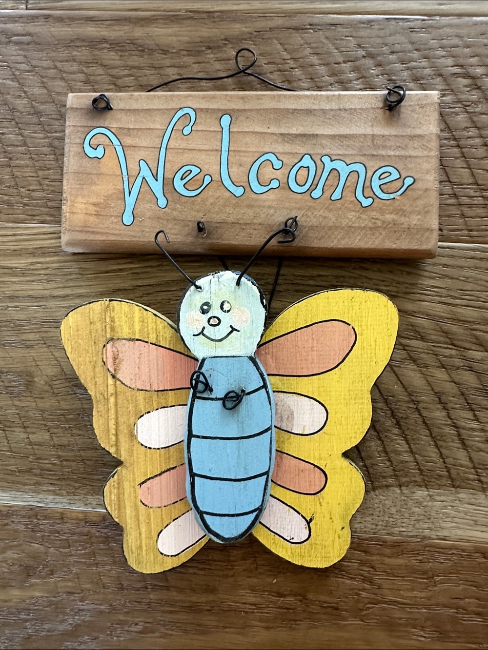 Wooden Welcome Butterfly Wall Decor!